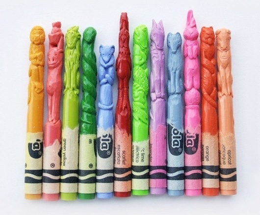 Crayon Portrait Sculptures by Diem Chau #crayons #sculpture #art