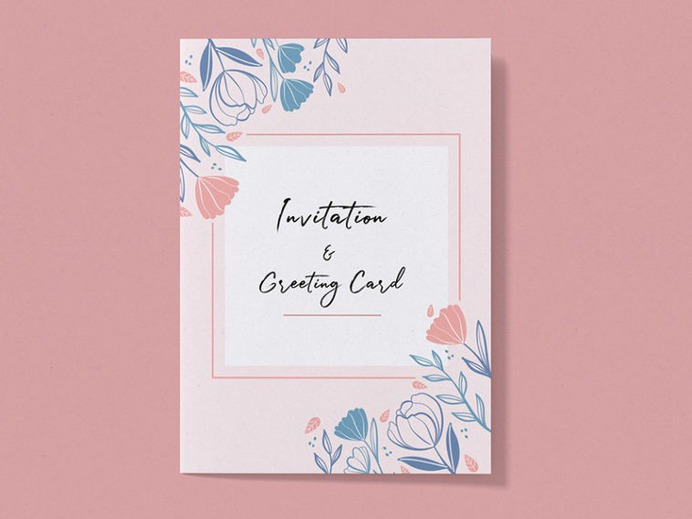 Invitation Greeting Card Mockup, Smashmockup