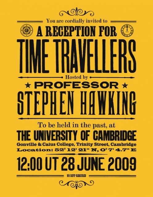 The Stephen Hawking Time Travel Invitation Print | creativebitsxe2x84xa2 #cool #things #retro #typography