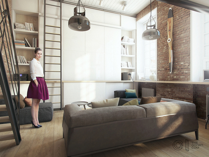 One bedroom apartment for a young couple Haruki's apartment by The Goort - HomeWorldDesign (4) #interior #apartments #design #decor #ukraine