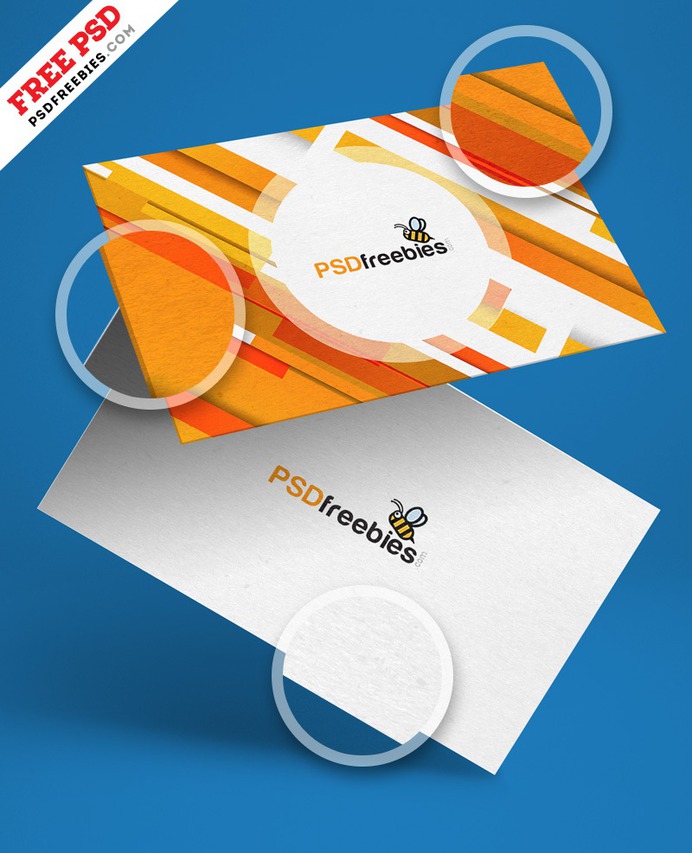 Free Floating Business Card Mockup PSD