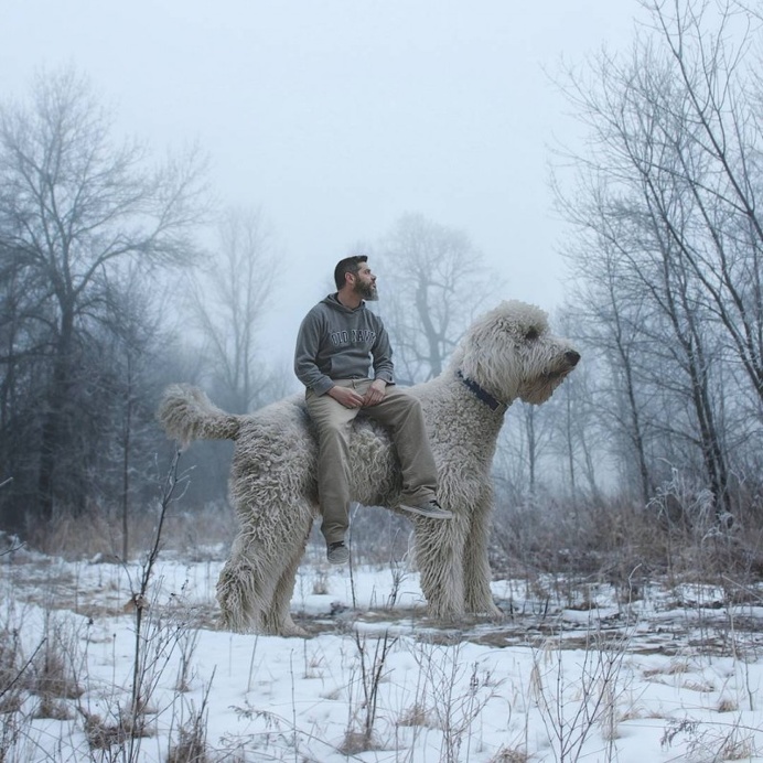 Christopher Cline Goes On Imaginative Adventures With His 'Giant' Dog