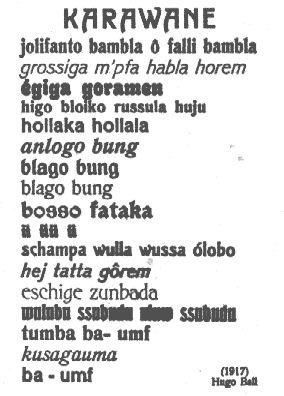 Karawane By Hugo Ball 1917