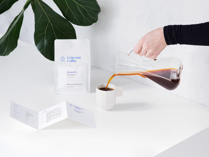 Collected Coffee / products shot #monogram #coffee #logo #singleline #ikblue #branding