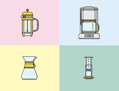 Brewing #icons #press #french #chemex #coffee