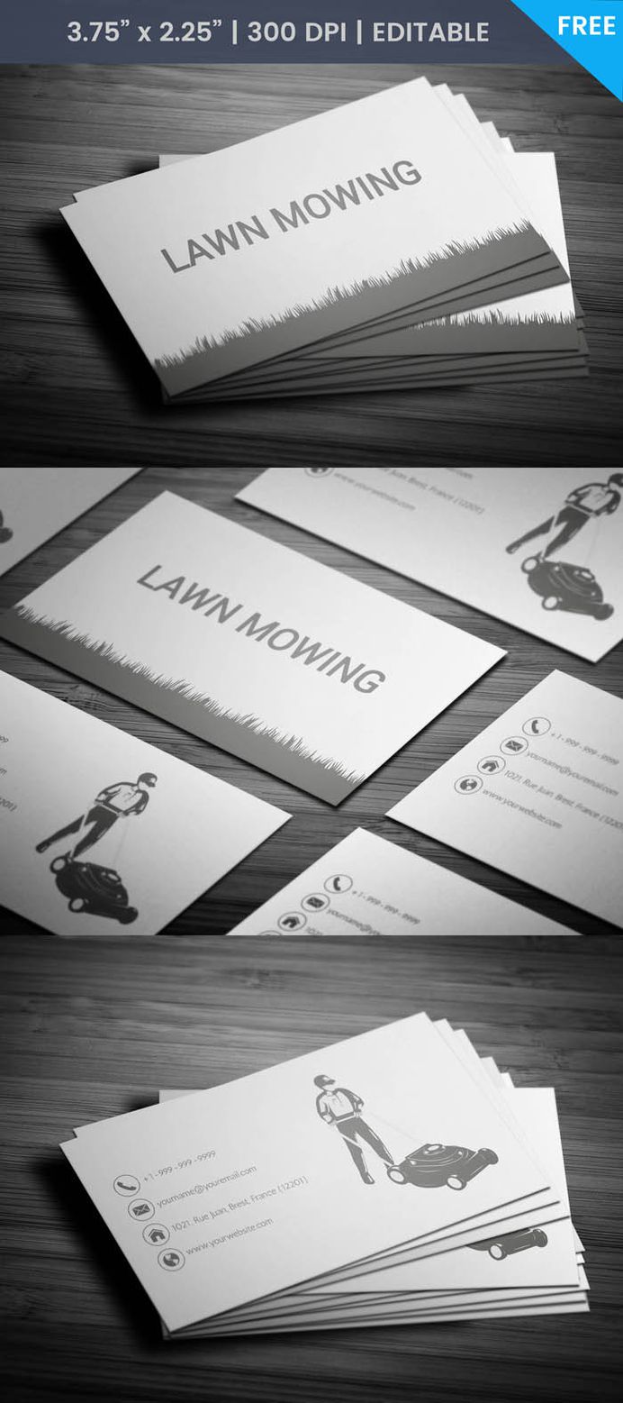 Free Lawn Mower Business Card Template