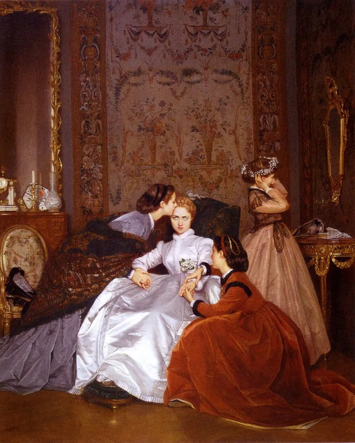 "The Hesitant Fiancée," sometimes translated as "The Reluctant Bride," by Auguste Toulmouche, 1866
