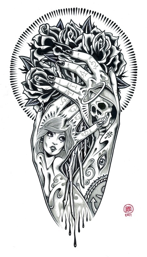 tumblr_m72dsdx9Iw1qz9v0to2_1280.jpg 470×818 pixels #illustration #tattoo