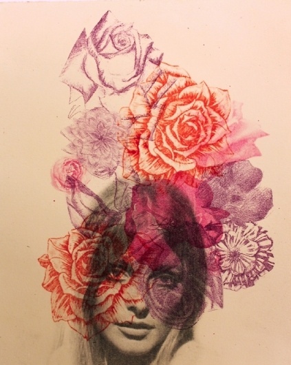 oh darling my darling (medranochav: SHARON | RENÉ MEDRANO Lithograph) #woman #lithograph #art #medrano #ren #flowers