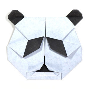How to make a face of origami panda http://www.origami-make.org/howto-origami-panda.php #origami #panda #origamipanda #origamianimals #easy