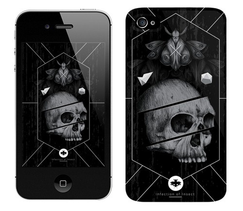 Case for iPhone + Wallpaper / be.net/alexandreruda #alexandre #black #iphone #insect #case #skull