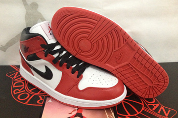 Mens Air Michale Jordan I sports Shoes - White Black and Red #fashion