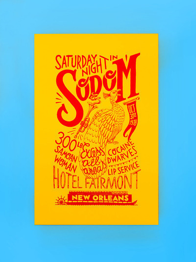 Handmade Silkscreen Print. #lettering #from #party #galbany #montse #excess #the #sodafromthehut #orleans #poster #peacock #hut #soda #new