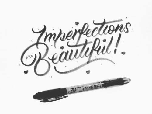 🙃 Imperfections are Beautiful 😋 - #handmadefont #type #brushlettering #lettering #typegang #typography #calligraphy #design #50words #