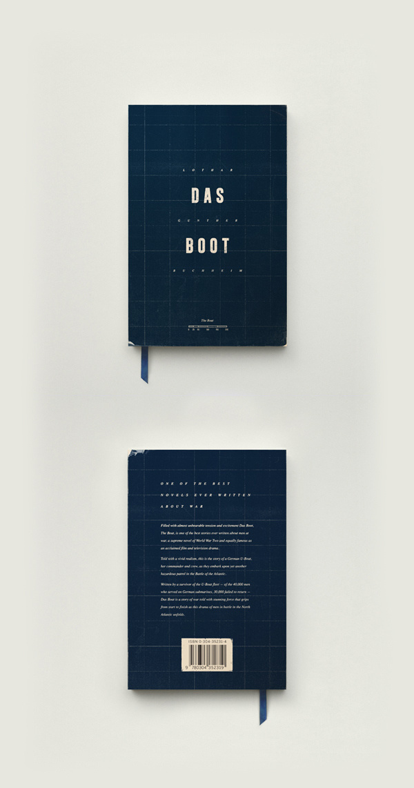 Das Boot book cover redesign on Behance #drama #wartime #redesign #texture #novel #cover #grid #bookcover #minimal #type #adaptation #submarine #german #typography