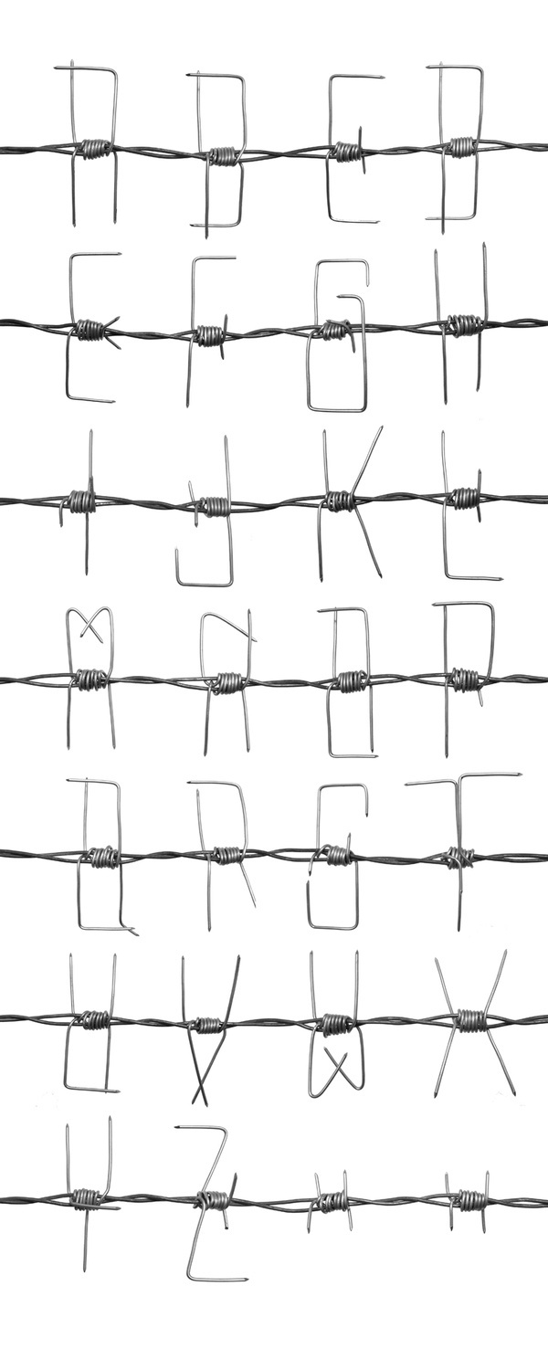 Type, a series of wires pulled across two wooden posts by Andrew Effendy.