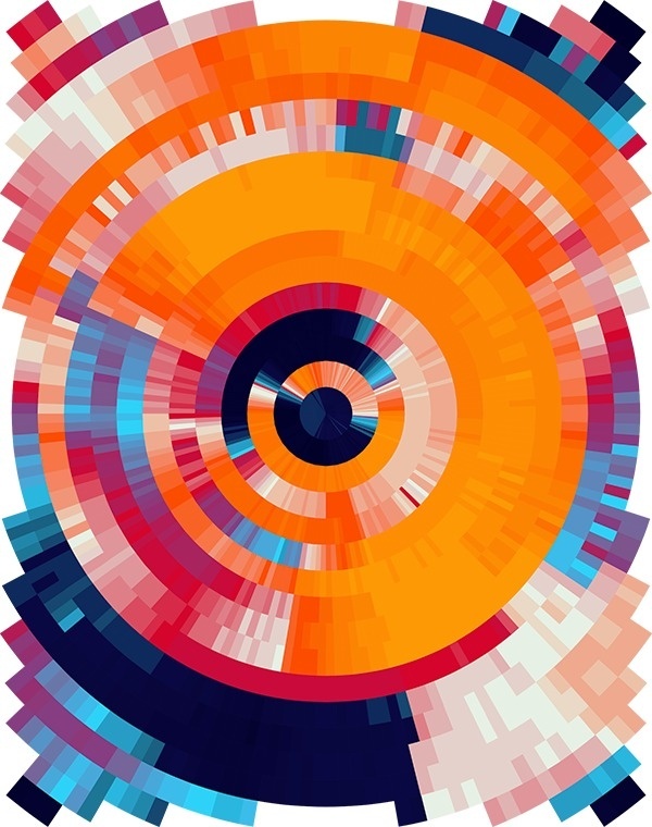 Coded Canvas - Nick Taylor #color #orange #digital #illustration #blue