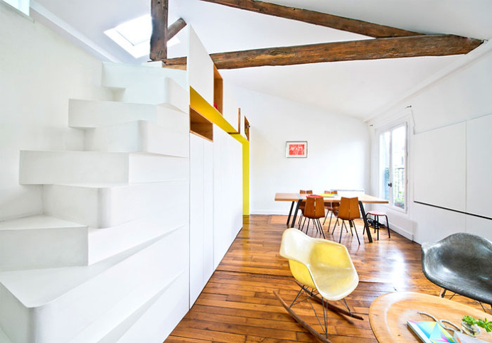 Fashionable Parisian Apartment by SABO Project - #decor, #interior, #homedecor, #furniture, #stairs,