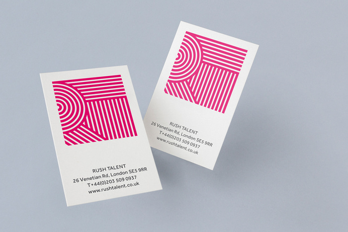 Logo and business cards designed by Bunch for London based public relations company Rush Talent #bb