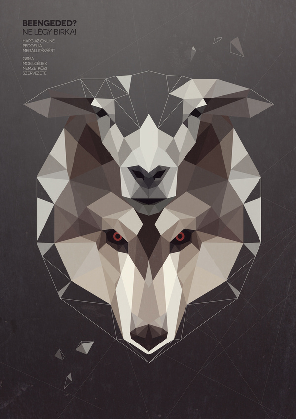 Wolf in sheep skin by Kevin Harald Campean #poly #illustration #wolf #art #low