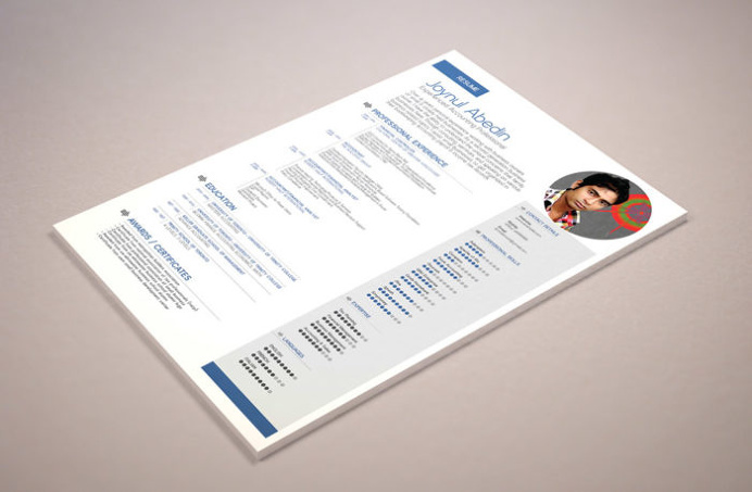 Free Minimal Illustrator Resume Template