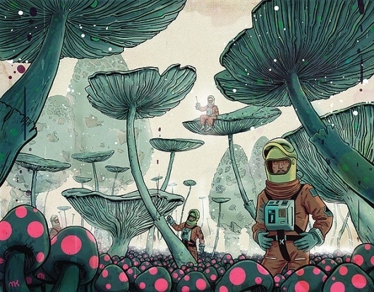 Printfolio - art prints from Poland — Mushroomplanet #drawing