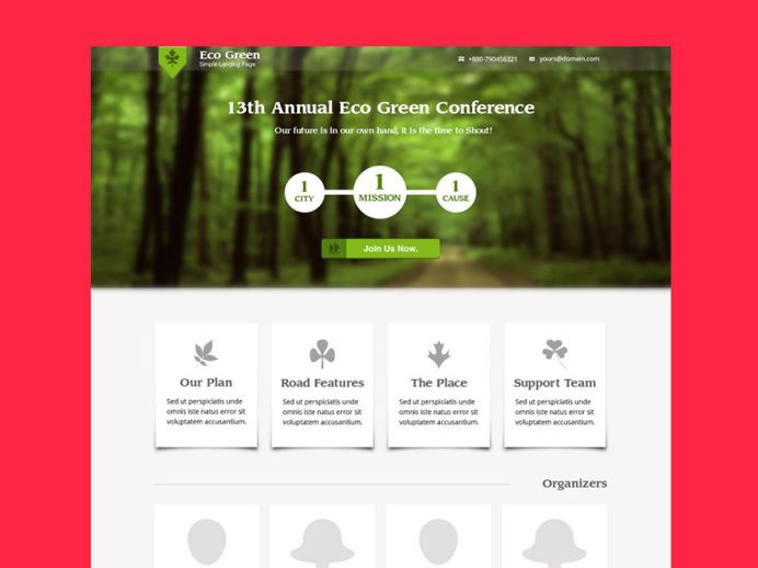 Free Eco Green Landing Page Template