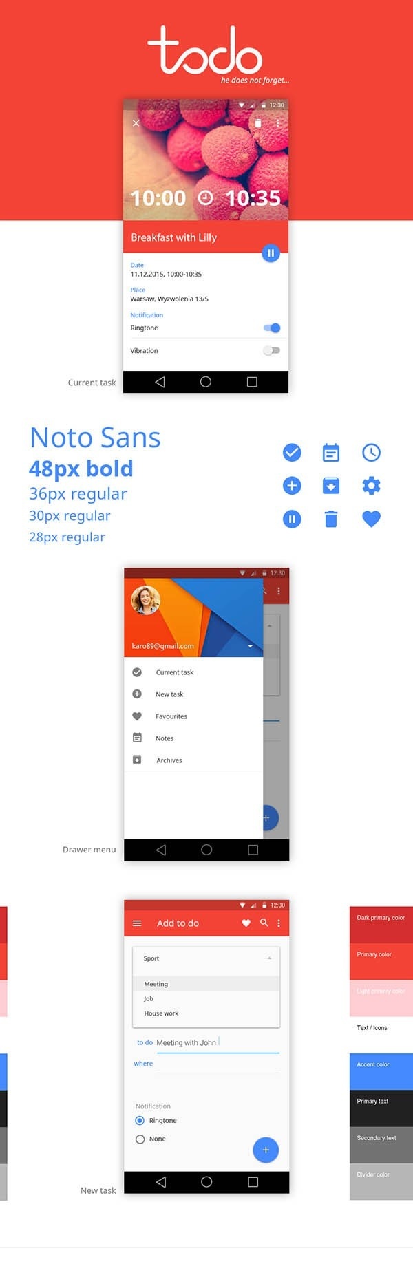 Todo – Mobile App Material Design by Karolina Pacholczyk