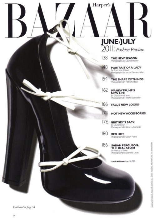 Louis Vuitton Harper's Bazaar, June/July 2011 #shoes #shoe #cover #photography #fashion #bazaar