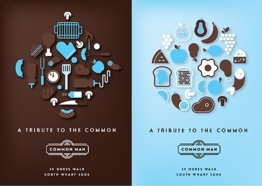 Common Man - Restaurant on the Behance Network #icons #poster