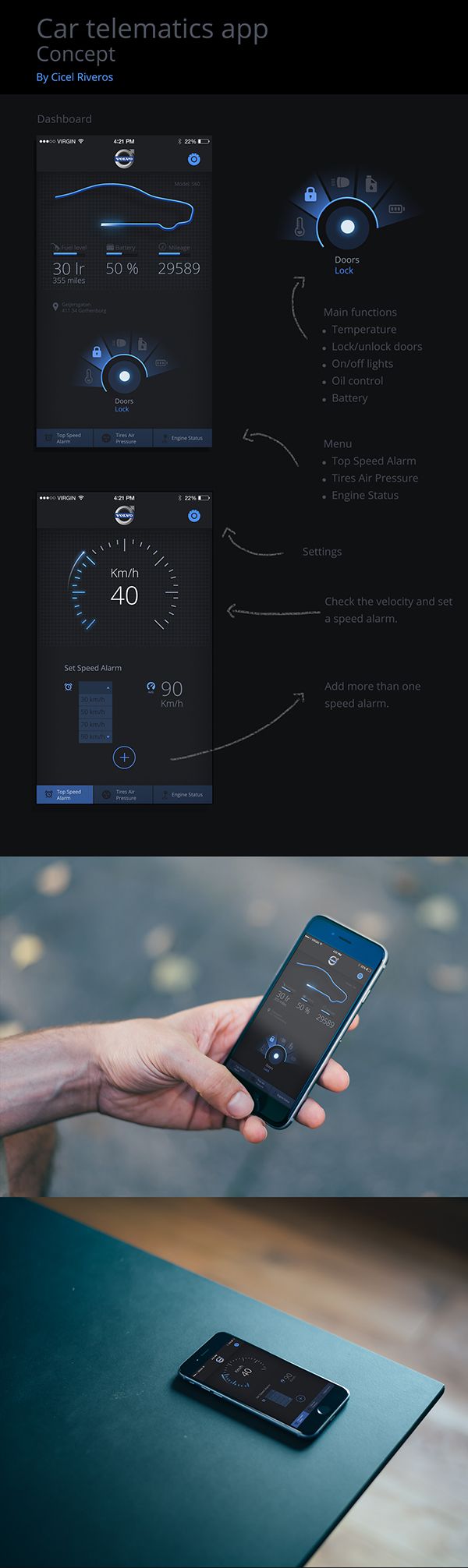 UI car app. on Behance