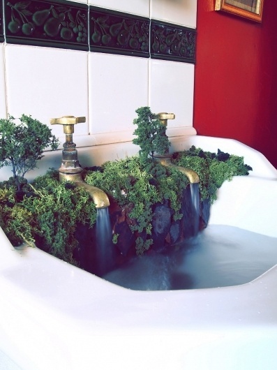 The Sink - Samuel J Ellis - Designer #sink #water #unfarmiliar #farmiliar #forest #waterfall #tap #jungle
