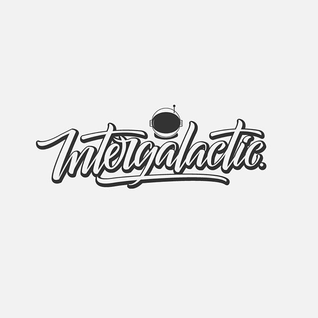 Intergalactic. Handlettering logo