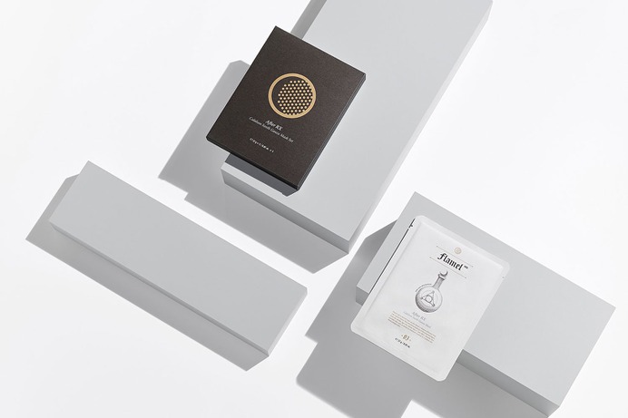 Flamel MD Identity - Mindsparkle Mag minimalist has developed a brand identity and created package designs for a newly launched cosmetic brand Flamel MD. #logo #packaging #identity #branding #design #color #photography #graphic #design #gallery #blog #project #mindsparkle #mag #beautiful #portfolio #designer