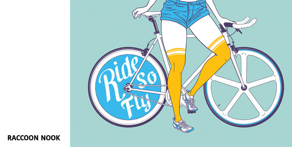 Ride So Fly par Raccoon Noo #affiche #vlo #artcrank #illustration #poster #bike #show #art