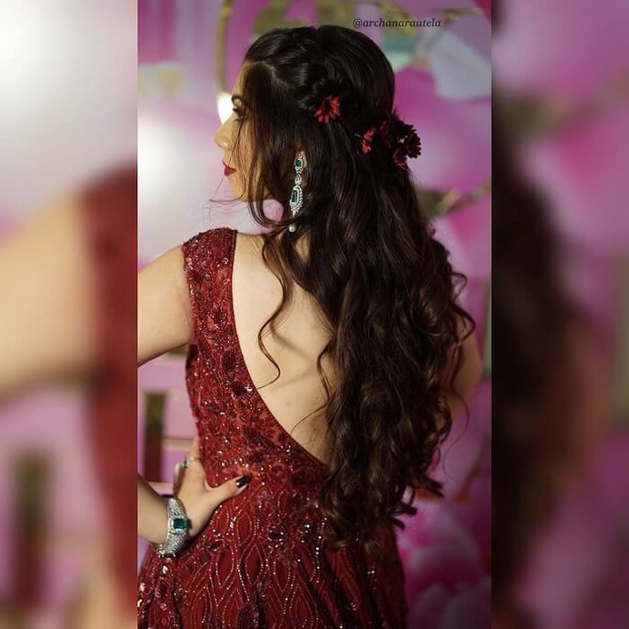 Layered Pulled Back Curls With Side Plaiting