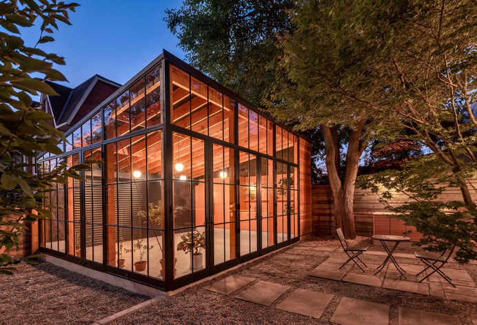 Office Ou turns Toronto garage into workshop, conservatory and dining room