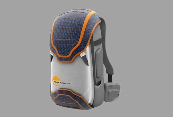 Designed for mountaineers and extreme sport buffs, Solar Rucksack is a backpack that uses solar energy to keep you warm in the most extreme #modern #mountaineering #lifestyle #design #backpack #product #industrial #style