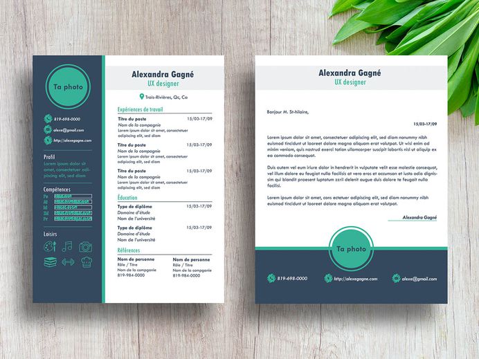 Gagne Resume - Free Modern Resume Template with Cover Letter Page