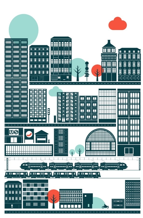 Illustration by Robert Samuel Hanson #city #illustration #vector