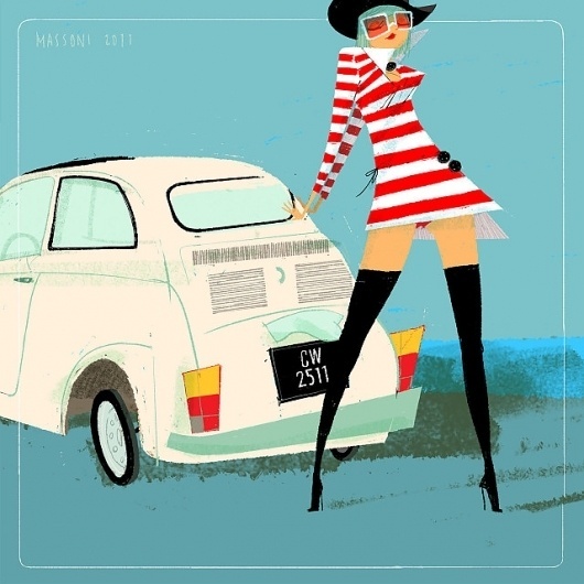 SketchThisOut by Simone Massoni | chicks'n'wheels #massoni #design #simone #chicks #illustration #art