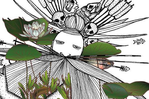 Taniwha/Vodyanyk detail by Maria Umiewska and Rehua Wilson
