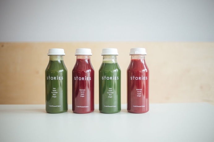 Juice Bottles for Stories café #print #juice #stories #cafe #layout #pastel #scandinavian #branding #identity