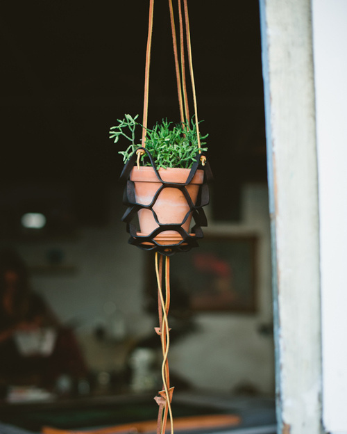 designsponge diy leather plant hanger 3 #plant