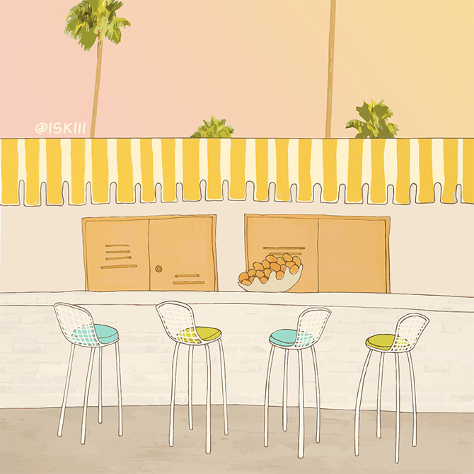MiD CENTURY MODERN SERiES: LEMONADE STAND ❑ illustration by @iSKiii