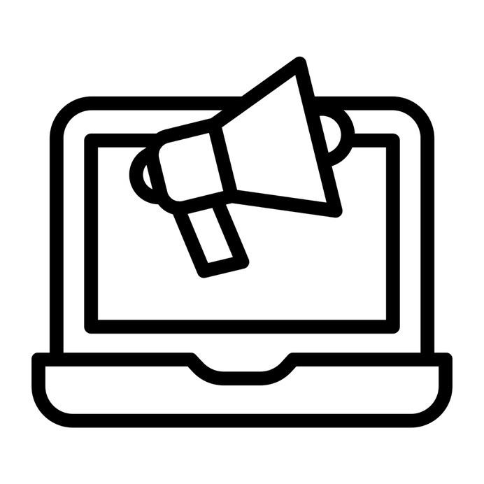 See more icon inspiration related to laptop, online marketing, commerce and shopping, advertising, electronics, megaphone, communications, marketing and computer on Flaticon.