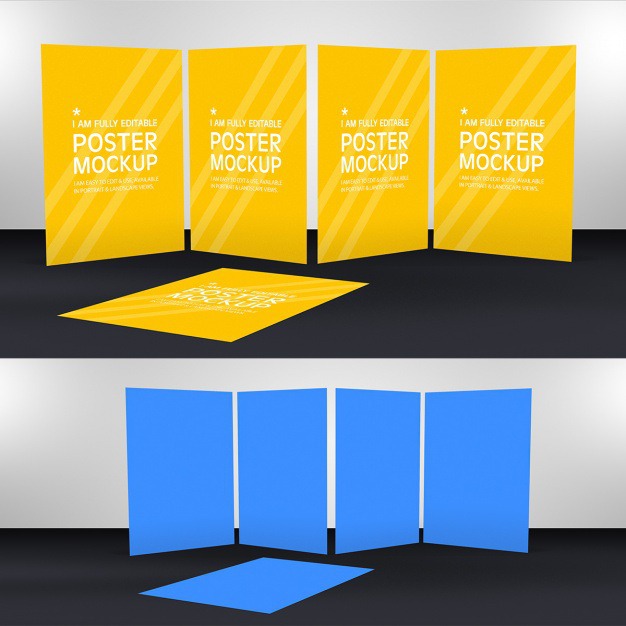 Posters mock up template Free Psd. See more inspiration related to Poster, Mockup, Template, Web, Website, Mock up, Poster template, Posters, Templates, Website template, Mockups, Up, Collection, Web template, Set, Realistic, Real, Web templates, Mock ups, Mock and Ups on Freepik.