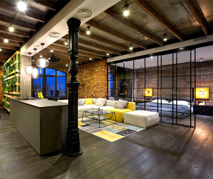 Loft Apartment in Kiev - interior design, interior, #decor, home decor, home #design, #interiordesign