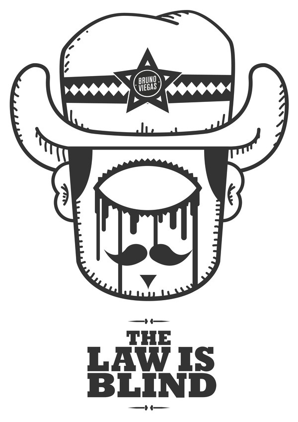 The Law is Blind #vector #design #graphic #lineart #simple #illustration #cowboy