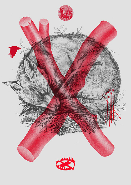 LIS on Behance #lis #red #fox #trap #moon